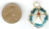 1 22x19mm Turquoise Cloisonné Flower Pendant